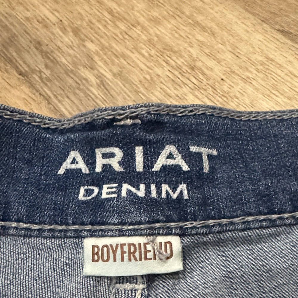 Ariat Women's Dark Blue Jean Shorts with Patterned Pockets - Picture 2 of 4